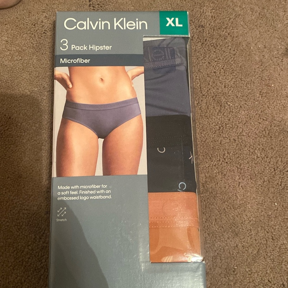 - - NEW| Calvin Klein ladies microfiber hipster 3 pack| size: XLarge